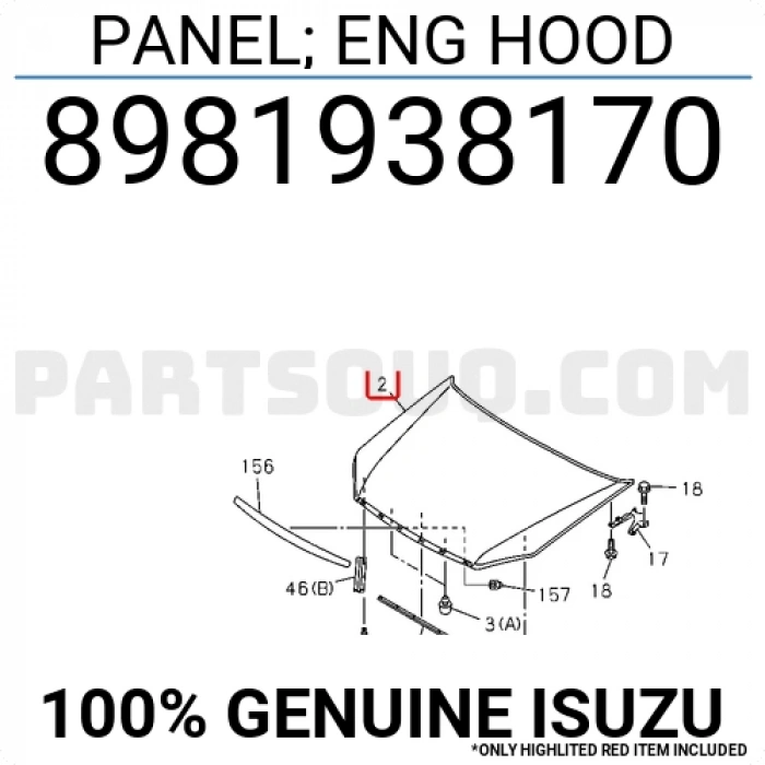 Motor Kaputu D-Max 2012-17 (Oem No:8981938170)