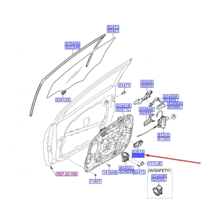 Kapı Kolu I-30 2012-2016 Ön-Arka İç (Oem No:82620A6010)