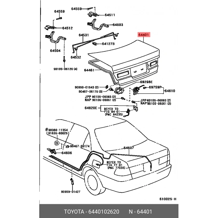 Kaput Bagaj Corolla 2010-13 (Oem No:6440102620)