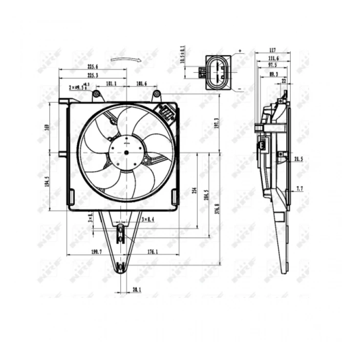 Fiat Siena- 1997-2002  Radyatör Fan Davlumbazı Komple (Klimasız) (Motorlu/1.6) (Oem No:46810475)