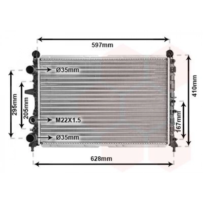 Fiat Tipo- 1993-2000  Su Radyatörü 2.0İ (Mekanik) (558X359X34) Alüminyum (Oris) (Oem No:82440263)