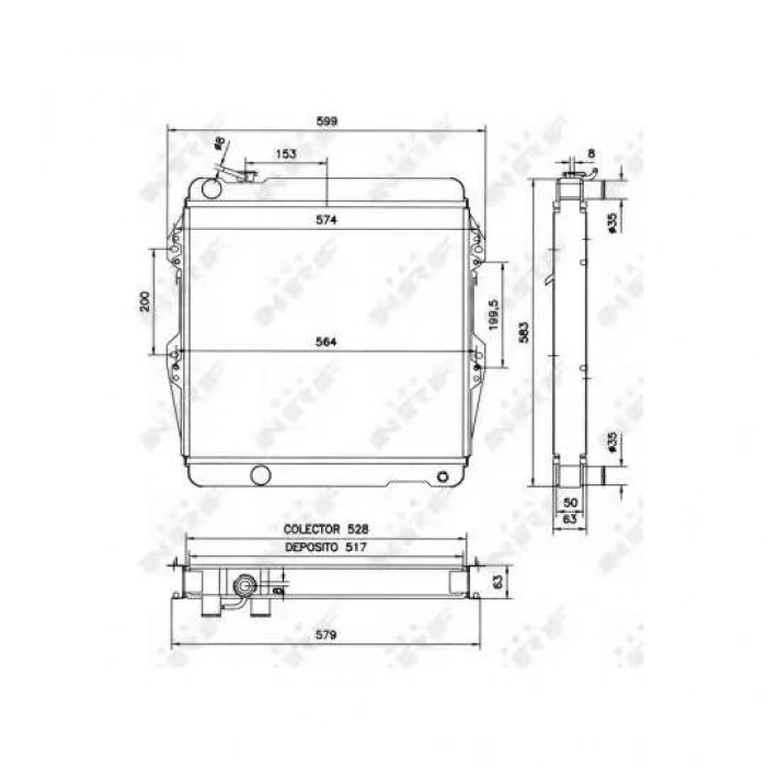 Toyota Hilux- Pıck Up Ln 106  89-1997  Su Radyatörü 2.4 D (Brazing) (450X508X32) (Manuel) Alm (Oris) (Oem No:1640054630)