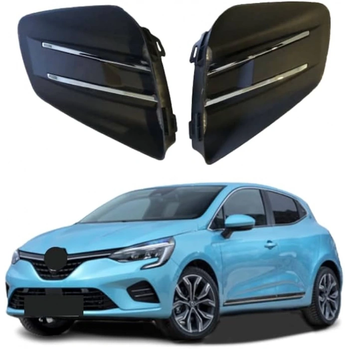 Renault Clio- 5- Hb- 2020-2023  Sis Lamba Kapağı Sağ/Sol Set (2 Parça) (Sis Deliksiz Sensörlü) Nikelajlı (Oem No:263313919R)