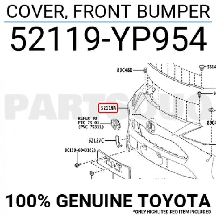 Toyota Yaris Cross- 2022-2024  Ön Tampon Siyah Sensör Deliksiz (Tyg) (Oem No:52119Yp954)