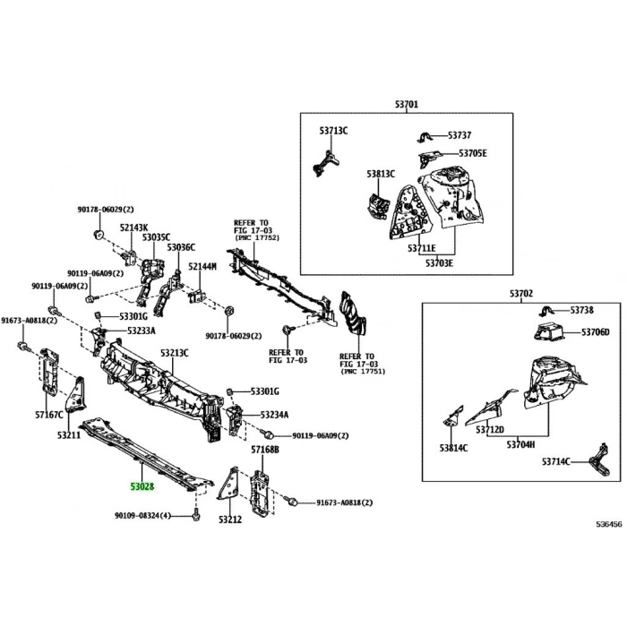 Toyota Yaris- 2020-2024  Ön Panel Alt Parça (Tyg) (Oem No:53028K0010)