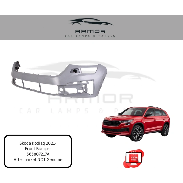 Skoda Kodiaq- 2021-2024  Ön Tampon Gri Astarlı/Far Yıkama Delikli (Tyg) (Oem No:565807217A)