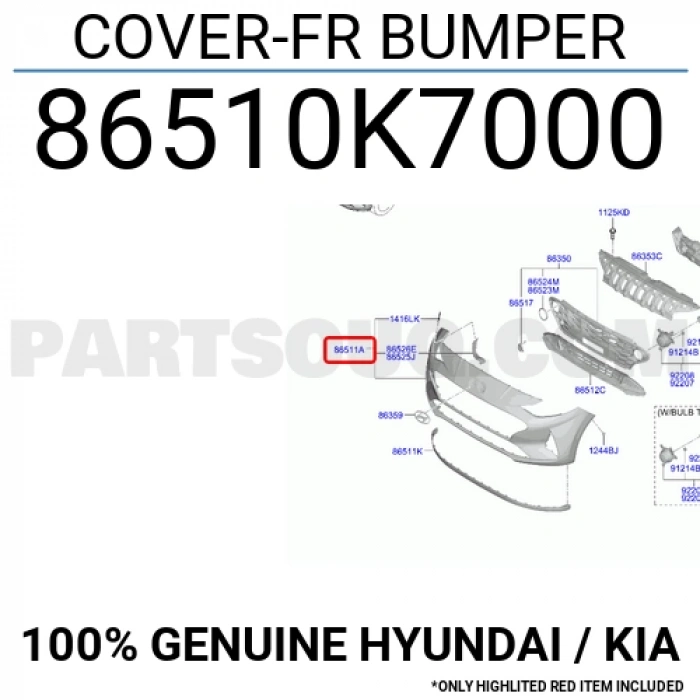 Hyundai  İ10   2020-2024  Ön Tampon Siyah (Tyg) (Oem No:86510K7000)