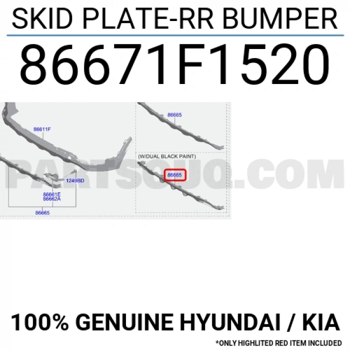 Kia Sportage- 2019-2021  Arka Tampon Alt Spoıleri Gri Boyalı (Fpı) (Oem No:86671F1520)