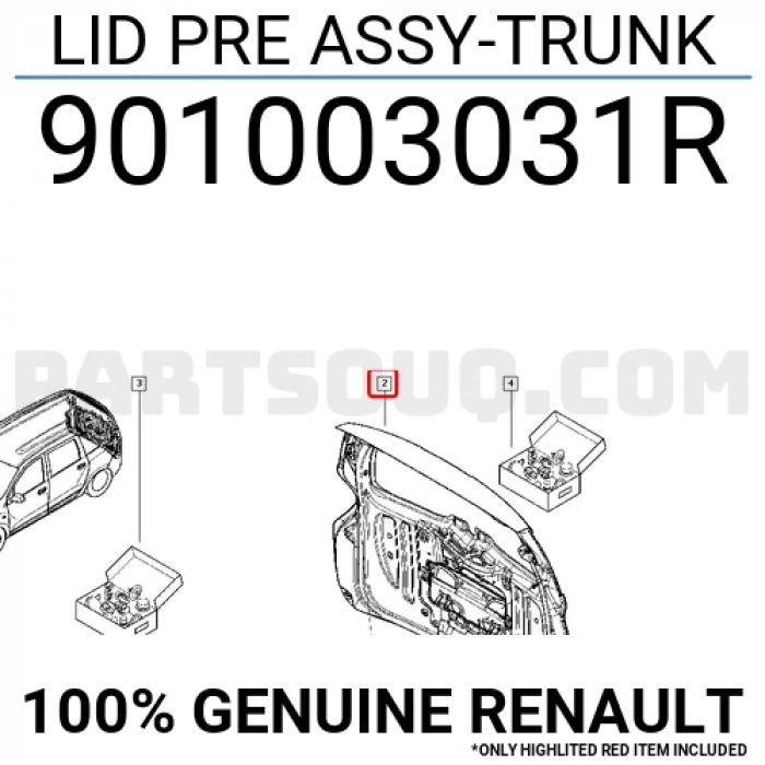 Dacia Lodgy- 2012-2022  Arka Bagaj Kapağı Komple (Oem No:901003031R)