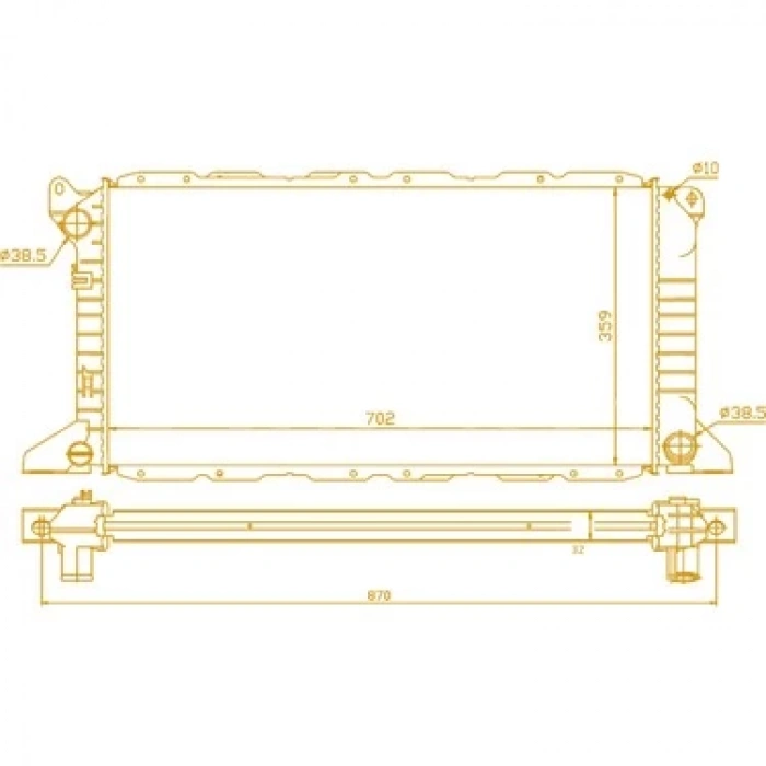 Ford Transit- T15- 1996-2002  Su Radyatörü 2.5 D (Brazing) (702X358X26) (Manuel) Alüminyum (Oris) (Oem No:99Vb8005Db)