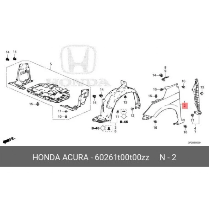 Honda City- 2021-2024  Ön Çamurluk Deliksiz Sol (My) (Oem No:60261T00T00Zz)