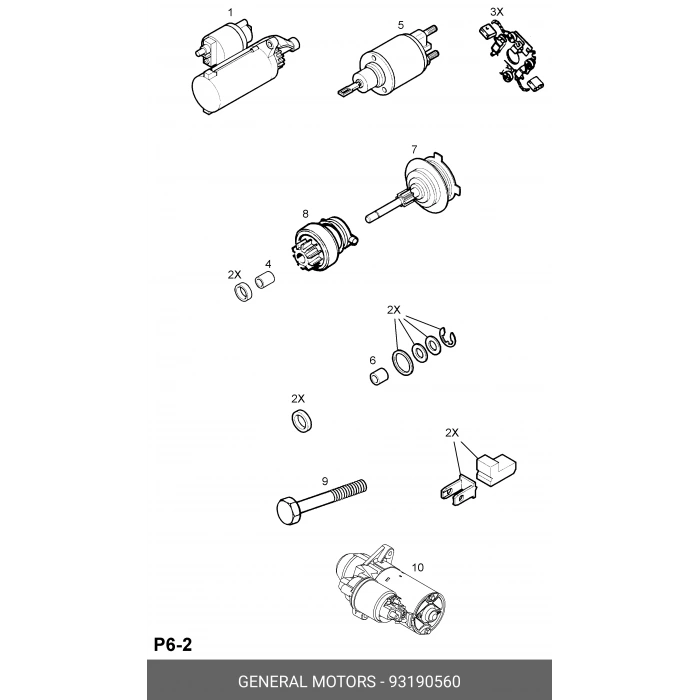 Fiat Albea/Doblo/Opel 1.3 M-Jet-1.9 Jtd 2003-Marş Otomatiği (Oem No:93190560)