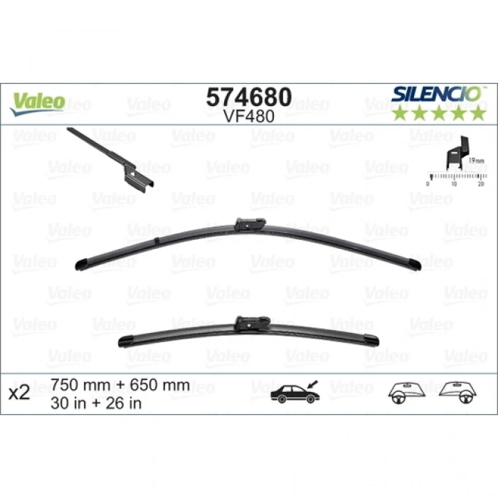 Psa 308 B.M 2007- Silecek Süpürgesı Ön Takım 750 / 650 Mm (Oem No:1609967080)