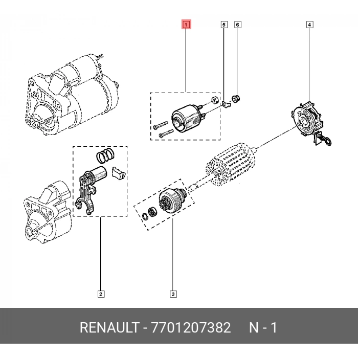 Renault Megan Iı/Land Rover  1998-Marş Otomatiği (Oem No:7701207382)