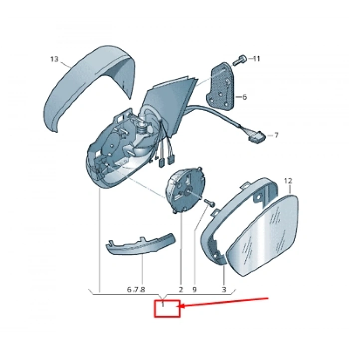 Vw Kodiaq 2017- Dış Dikiz Aynası Sol Otomatik Katlamalı - Astarlı (16H9P Pın) (Oem No:566857507A)