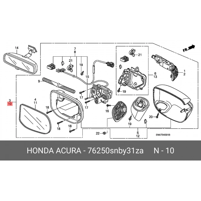 Japon Civic (Fd) 2006- Dış Dikiz Aynası Sağ  (Oem No:76250Snby31Za)