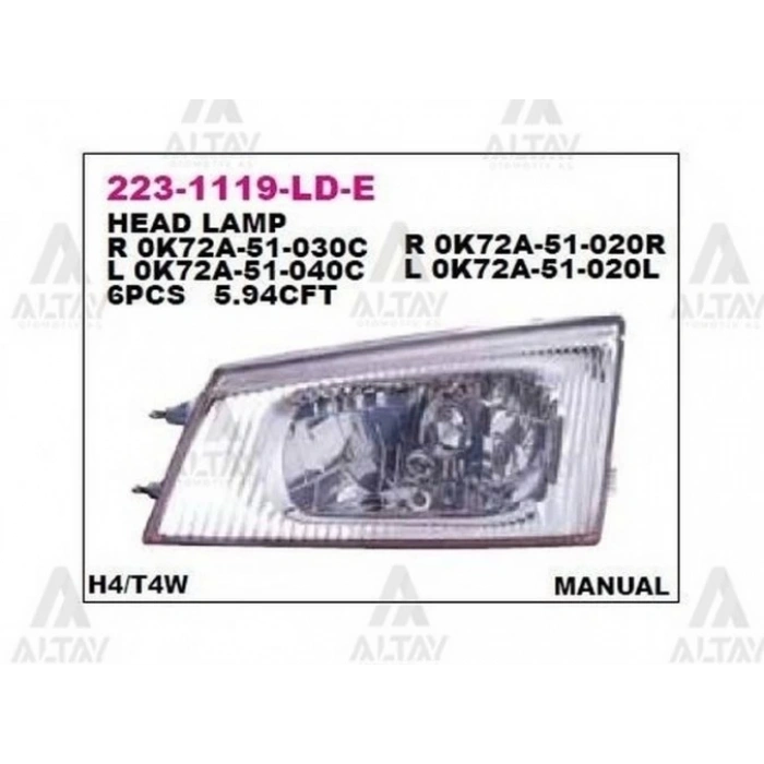 Far Pregio 1997-2005 Sağ 1 Adet Oem No: 223-1119R-Ld-E