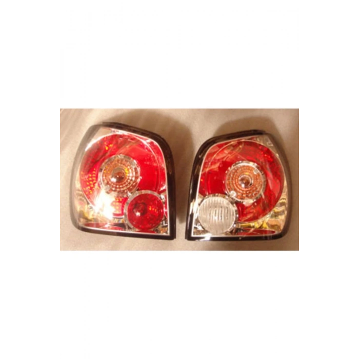 1995-1999 Volkswagen Polo 3 Modifiye Stop Lambası Sağ-Sol Set 2 Parça Nikelajlı-Kırmızı-Beyaz ()