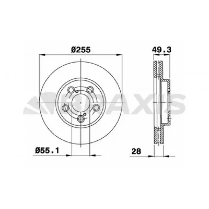 Ön Fren Diski Havalı Carına Corona 2,0 St 191 1992 Sonrası 97 255X5 Oem No: 4351205020 (Braxıs)