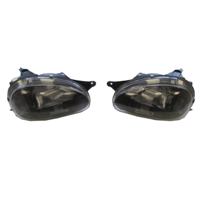 opel corsa- b- 1993-2000  modıfıye far lambası sağ/sol set 2 parça manuel sıyah h4 (tyc) Oem No (90444786)