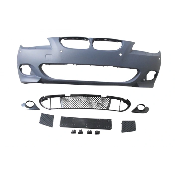 bmw 5 serı- 5 serisi- 2004-2007  ön tampon (ızgaralı//plaka plast.)sen.delıklı 24mm/f.yık.lı) (m-tech) astarl Oem No (A51117897208S1)
