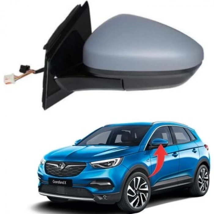 Opel Grandland 2017 Sonrası Elektrikli Ayna Camı Isıtmalı Sol)