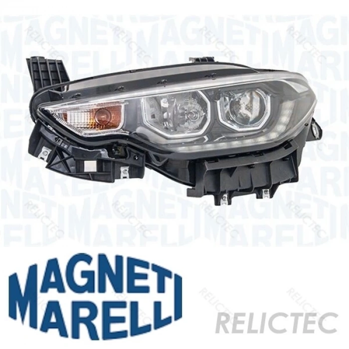 Fiat Egea 2015-2020 Motorlu Far Sağ Led+Park+Ballast Krom Çıtalı   Oem No (52145154)