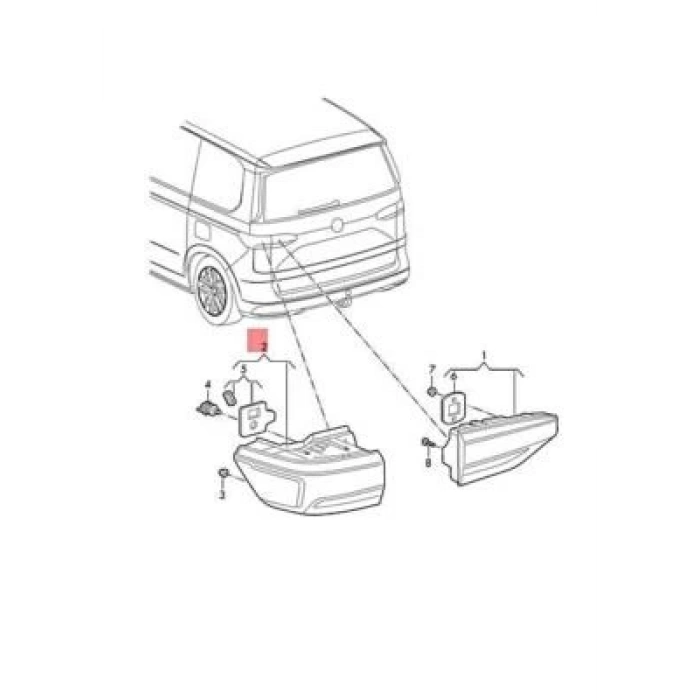 VW T7 2022- Stop Lambası Dış Sol Oem No (7T0945095C)