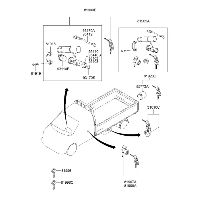hyundai starex 2002-2008 / libero kontak anteni Oem No (954024A000)