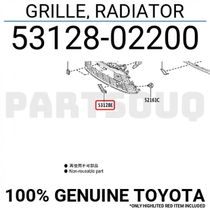 toyota corolla- hb- 2020-2022  ön tampon panjuru sıyah (çeki demirri kapaklı)(tw) Oem No (5311212420)