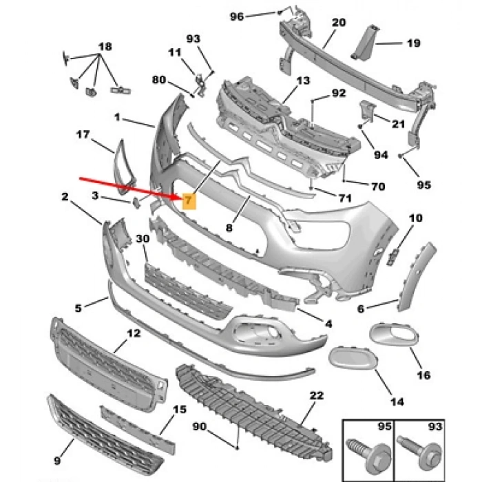peugeot  508  2014-2017  ön tampon sıyah panjurlu komple  (tw) Oem No (9833128480)