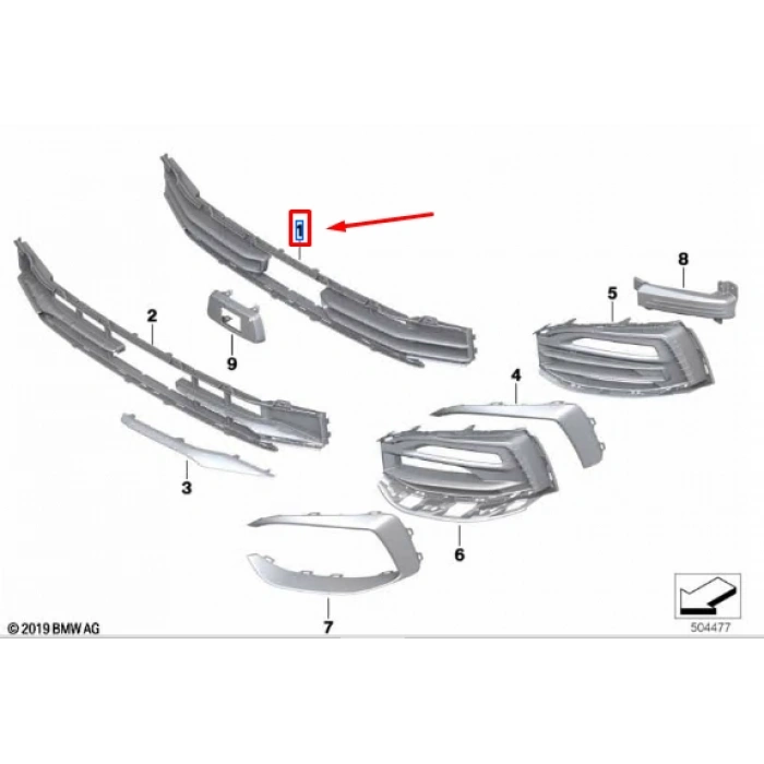 bmw 1 serı- 1 serisi- 2020-2022  sis lamba kapağı sağ parlak sıyah (tw) Oem No (51117459718)