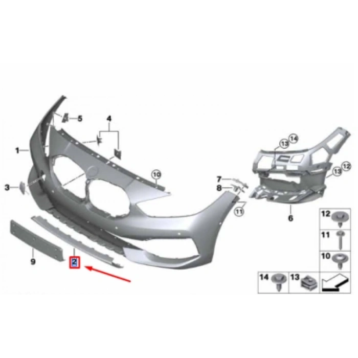 bmw 3 serı- 3 serisi- 2019-2022  ön tampon panjuru alt çıtası (tw) Oem No (51117471512)