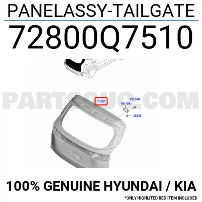 Hyundai i20 2021 sonrası Style-Elite bagaj kapağı Oem No (72800Q0010)