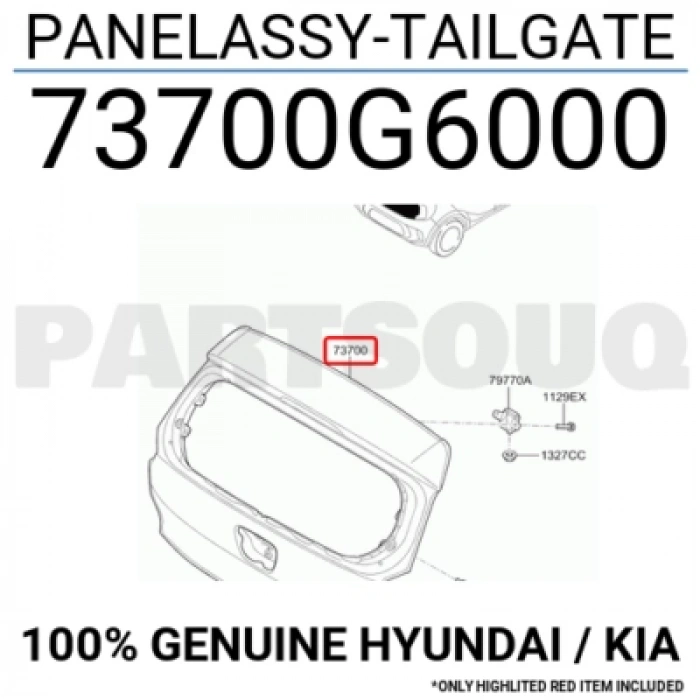 Hyundai Tucson 2018-2020 bagaj kapağı Oem No (73700D7500)