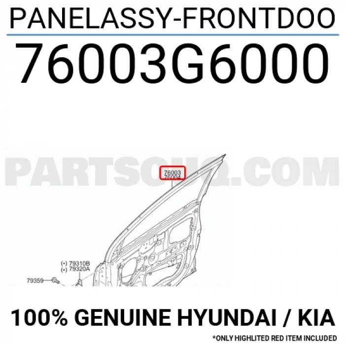 Hyundai ix35 2010-2015 Ön Sol Kapı (Bant Delikli) Oem No (760032Y010)