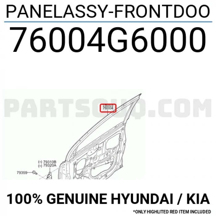 Hyundai ix35 2010-2015 Ön Sağ Kapı (Bant Delikli) Oem No (760042Y010)