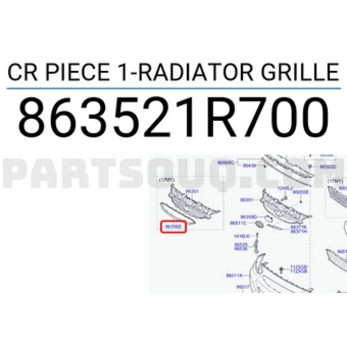 Hyundai Bayon 2021 sonrası panjur Oem No (86351Q0AA0)