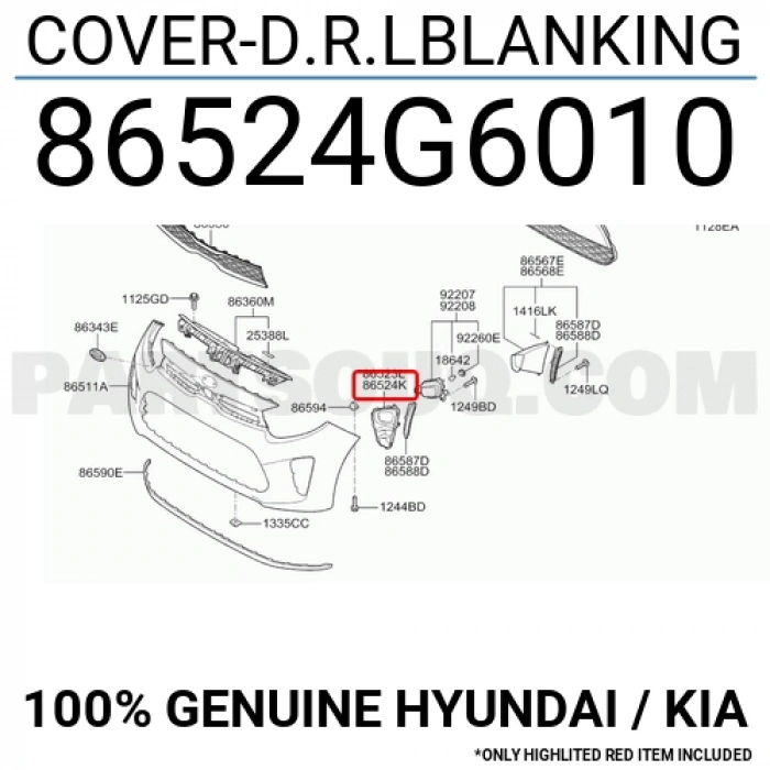 hyundai  i20   2013-2014  sis lamba kapağı sol sis delıklı Oem No (865231J500)