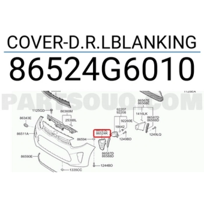 hyundai  i20   2013-2014  sis lamba kapağı sağ sis delıklı Oem No (865241J500)