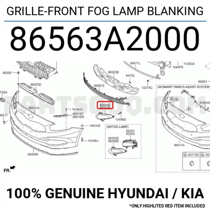 Hyundai Tucson 2019-2020 N-Line (piano black) ön tampon panjuru Oem No (86561D7700)