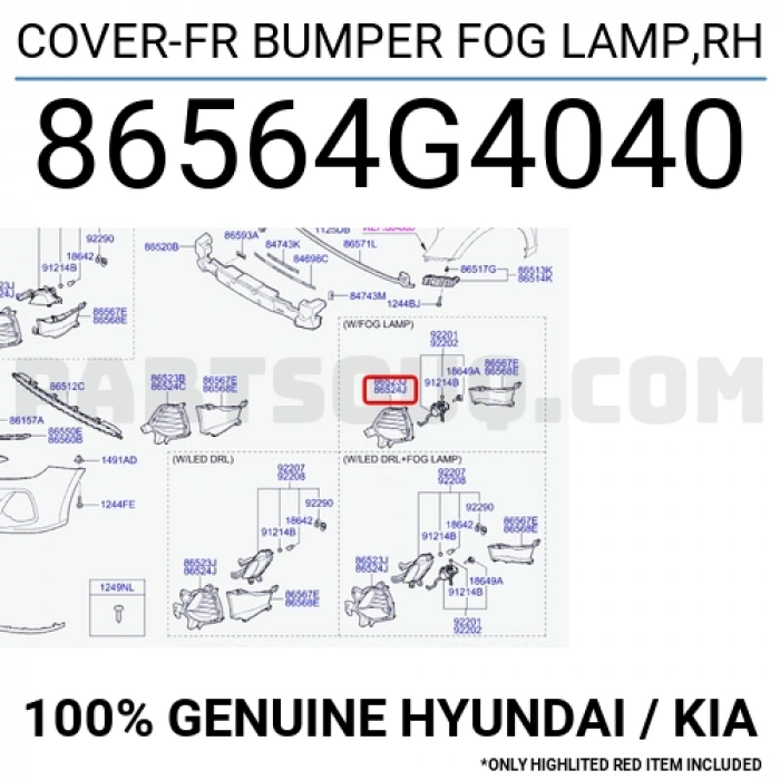 kia ceed- 2012-2015  sis lamba kapağı sağ sıyah (bfn) Oem No (86564A2000)