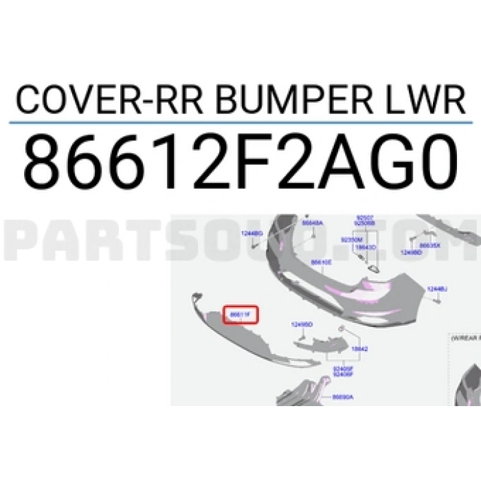 Hyundai Tucson 2019-2020 alt arka tampon Oem No (86612D7800)