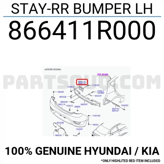 Hyundai Bayon 2021 sonrası arka tampon demiri Oem No (86631Q0AB0)