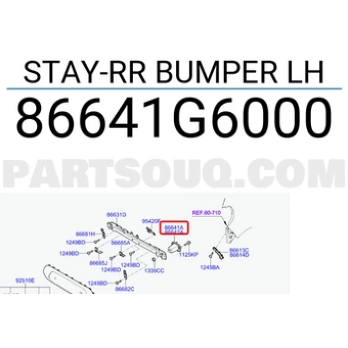 Kia Cerato 2016-2018 arka sol tampon destek demiri Oem No (86641A7800)