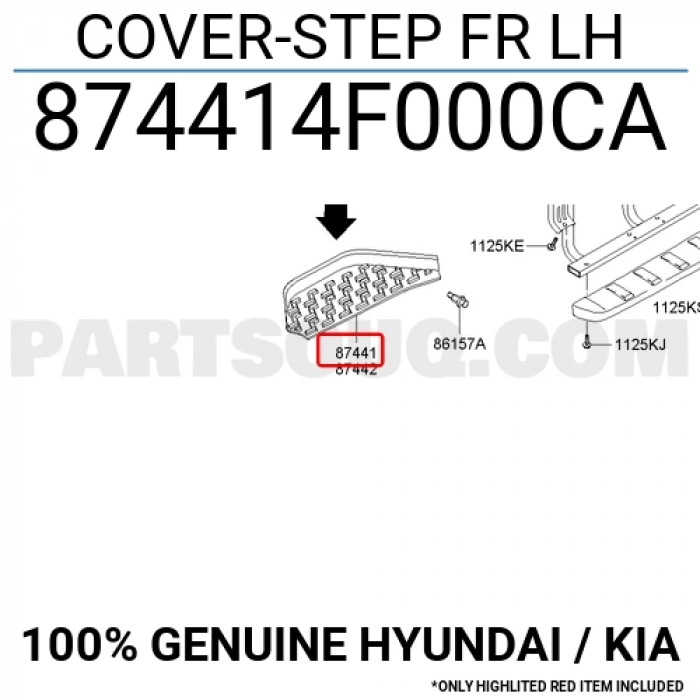 hyundai porter kamyonet- 2006-2024  ayak basamak plastiği sol (tyg) Oem No (874414F000)
