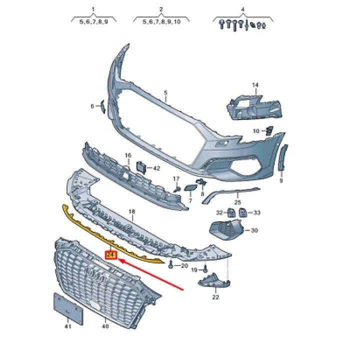 audi  a4  2015-2018  arka tampon çeki demirri kapağı (tw) Oem No (8W5807441GRU)