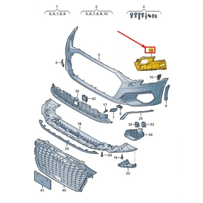 audi  a3  sd/sb- 2021-2025  ön tampon çeki demirri kapağı (tw) Oem No (8Y0807241)