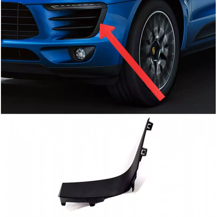 porsche macan- 2018-2020  ön tampon panjuru üst çıtası sağ sıyah (tw) Oem No (95B807686B1E0)