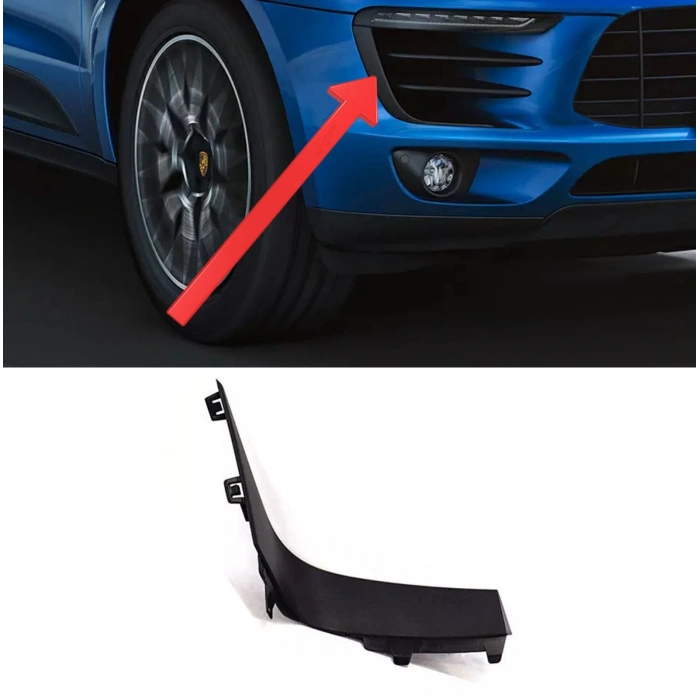porsche macan- 2018-2020  ön tampon panjuru çerçevesı sol sıyah (tw) Oem No (95B807819B1E0)